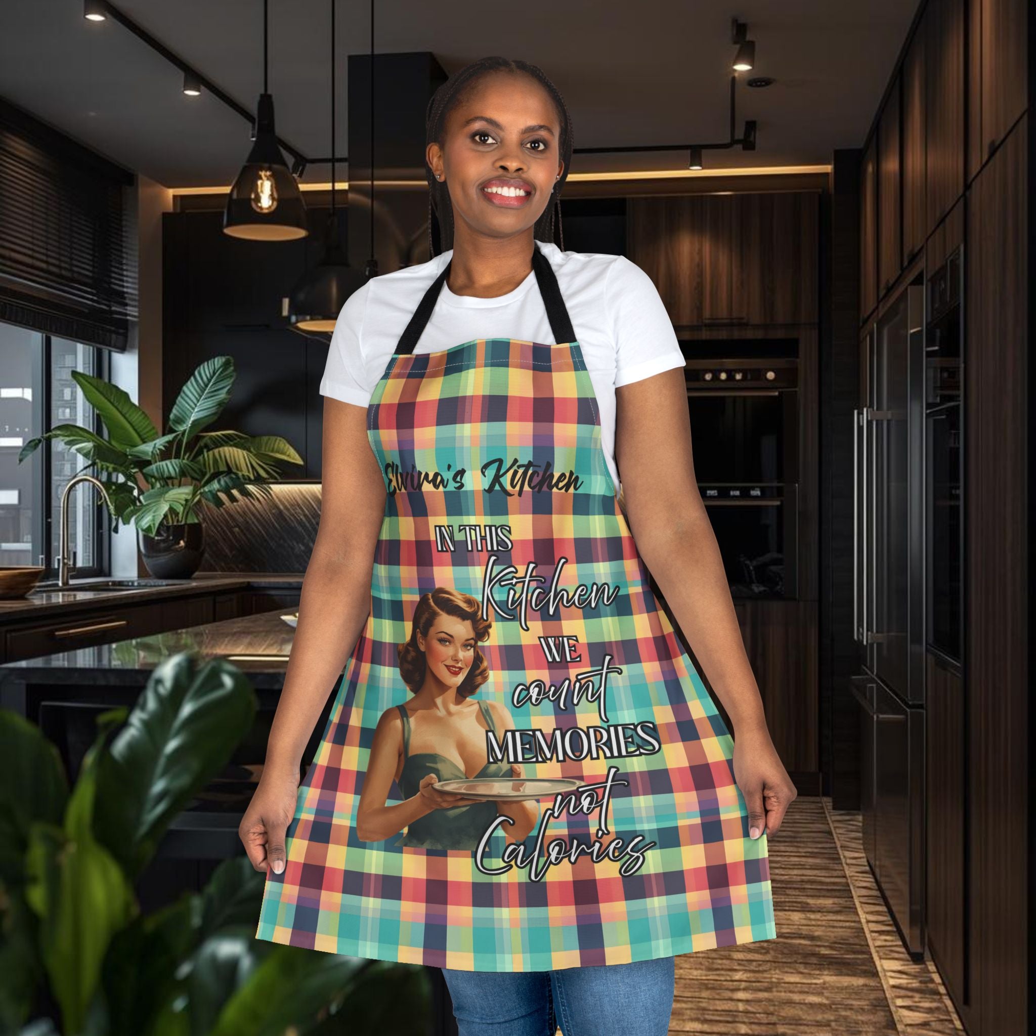 Personalised Vintage Pin - Up Kitchen Apron | Funny Retro Apron | Mother's Day Gift | Custom Name Apron | Multiple Designs Available - Drop of Bold