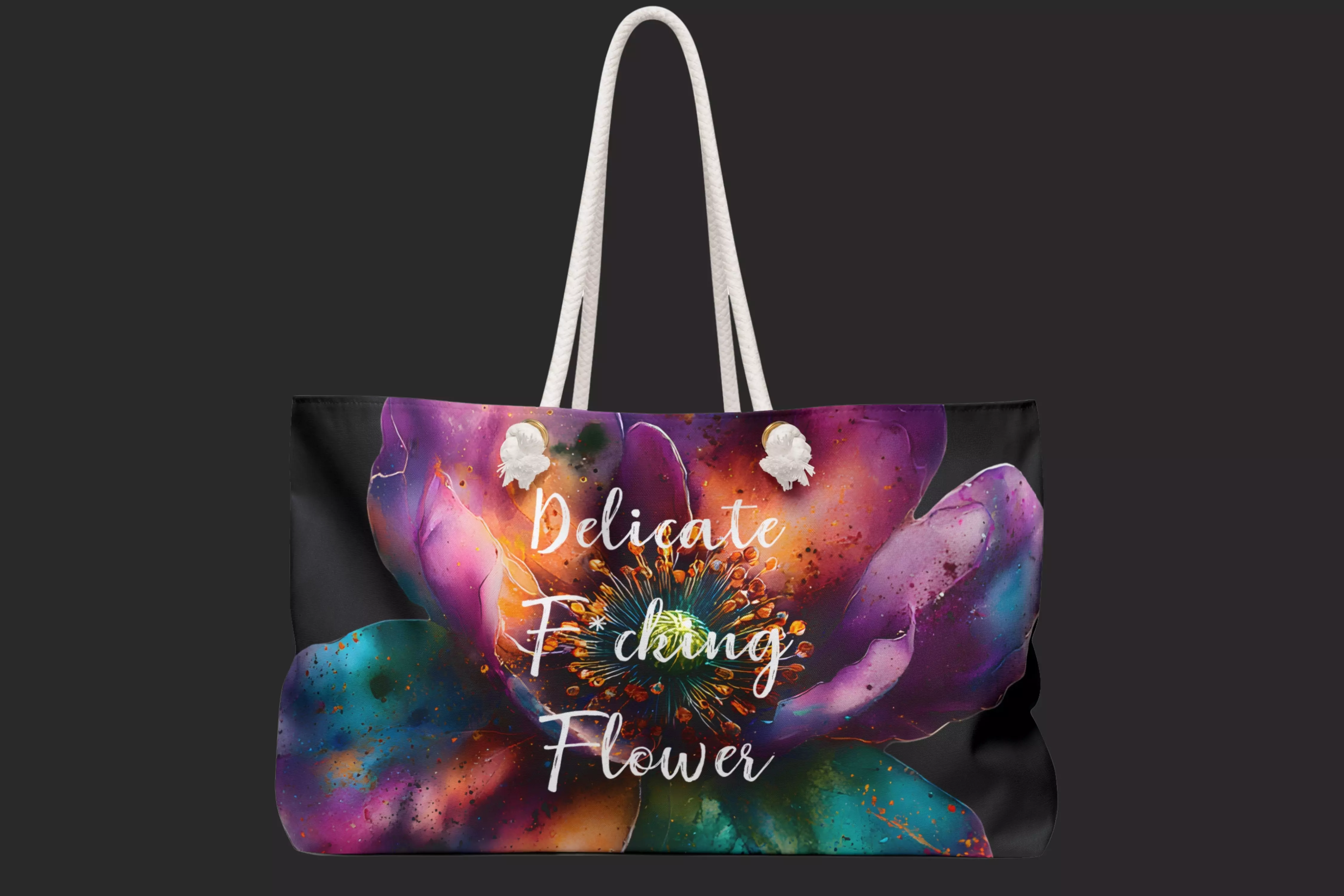 Delicate F*cking Flower WeekenderTote - Drop of Bold