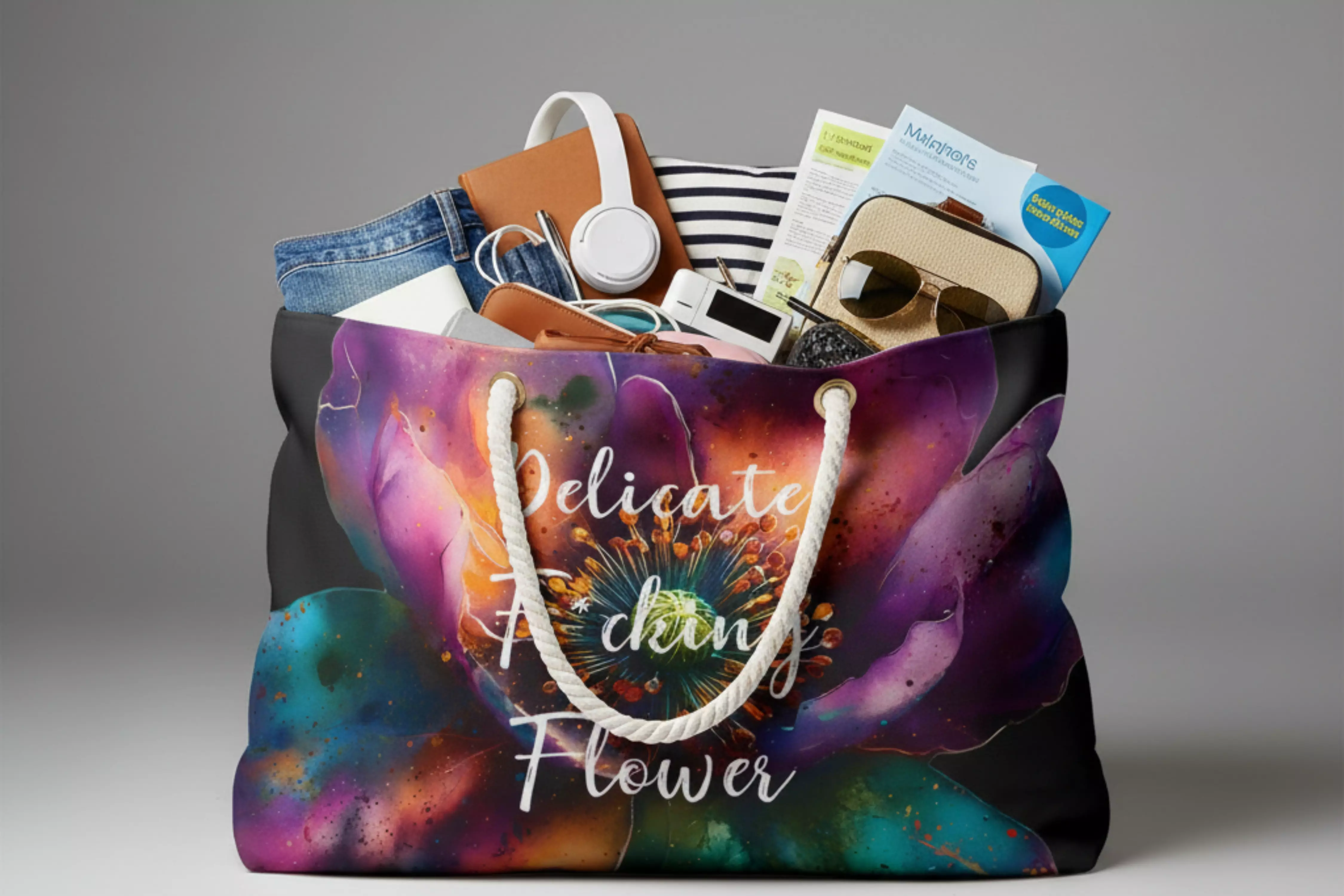 Delicate F*cking Flower WeekenderTote - Drop of Bold