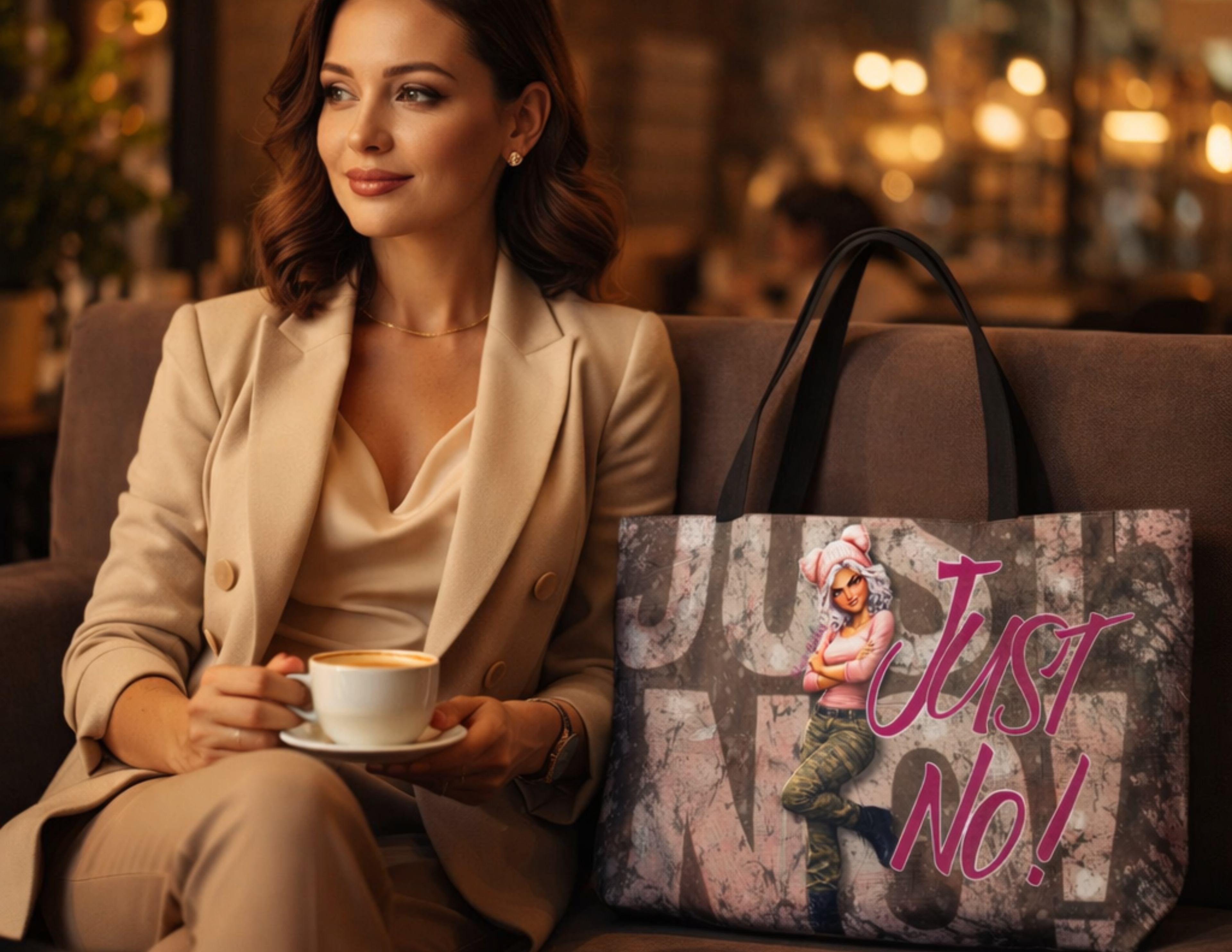 Nova "Just No!" Weekender Tote Bag — Bold Statement Bag for Women — Sassy Gift for Her