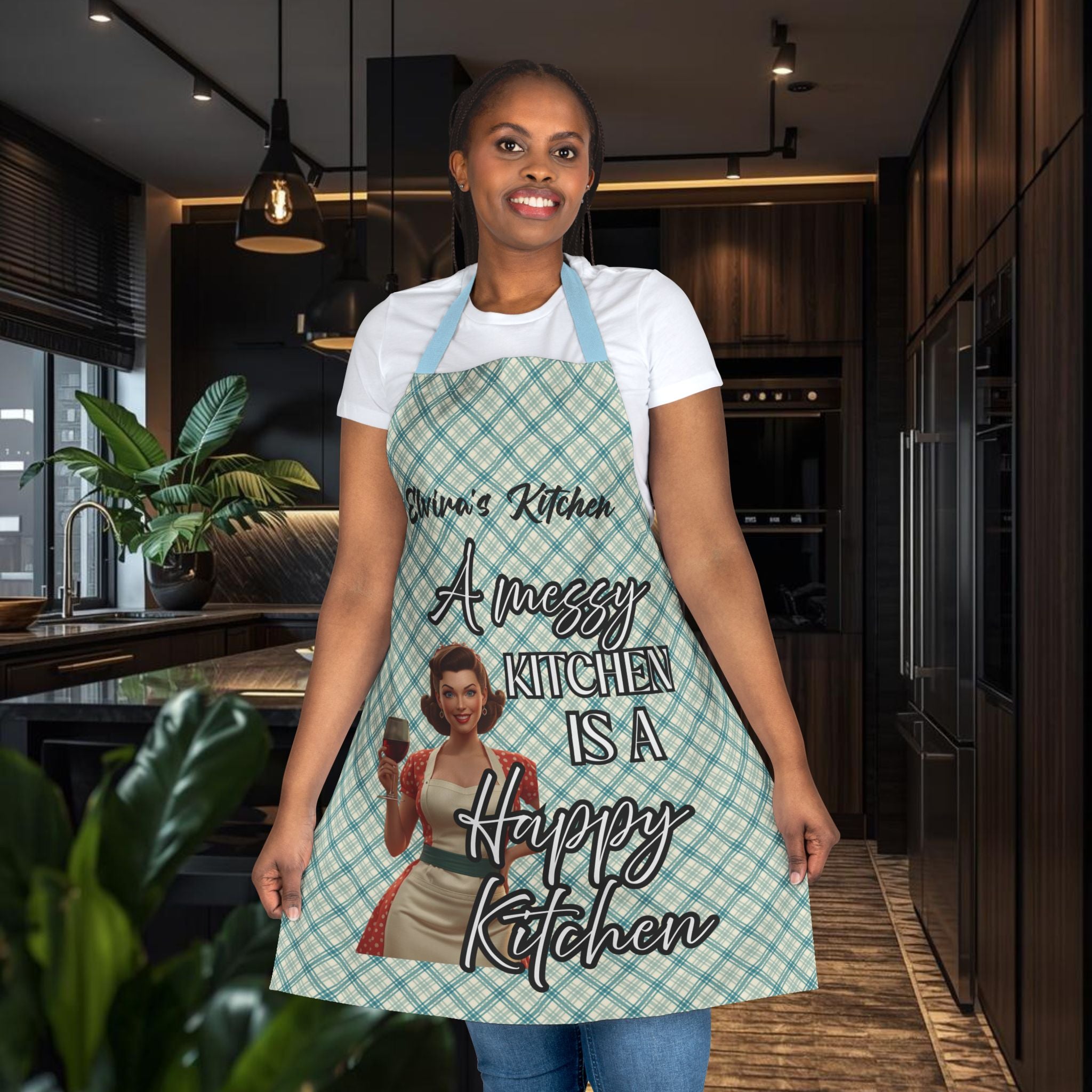 Personalised Vintage Pin - Up Kitchen Apron | Funny Retro Apron | Mother's Day Gift | Custom Name Apron | Multiple Designs Available - Drop of Bold