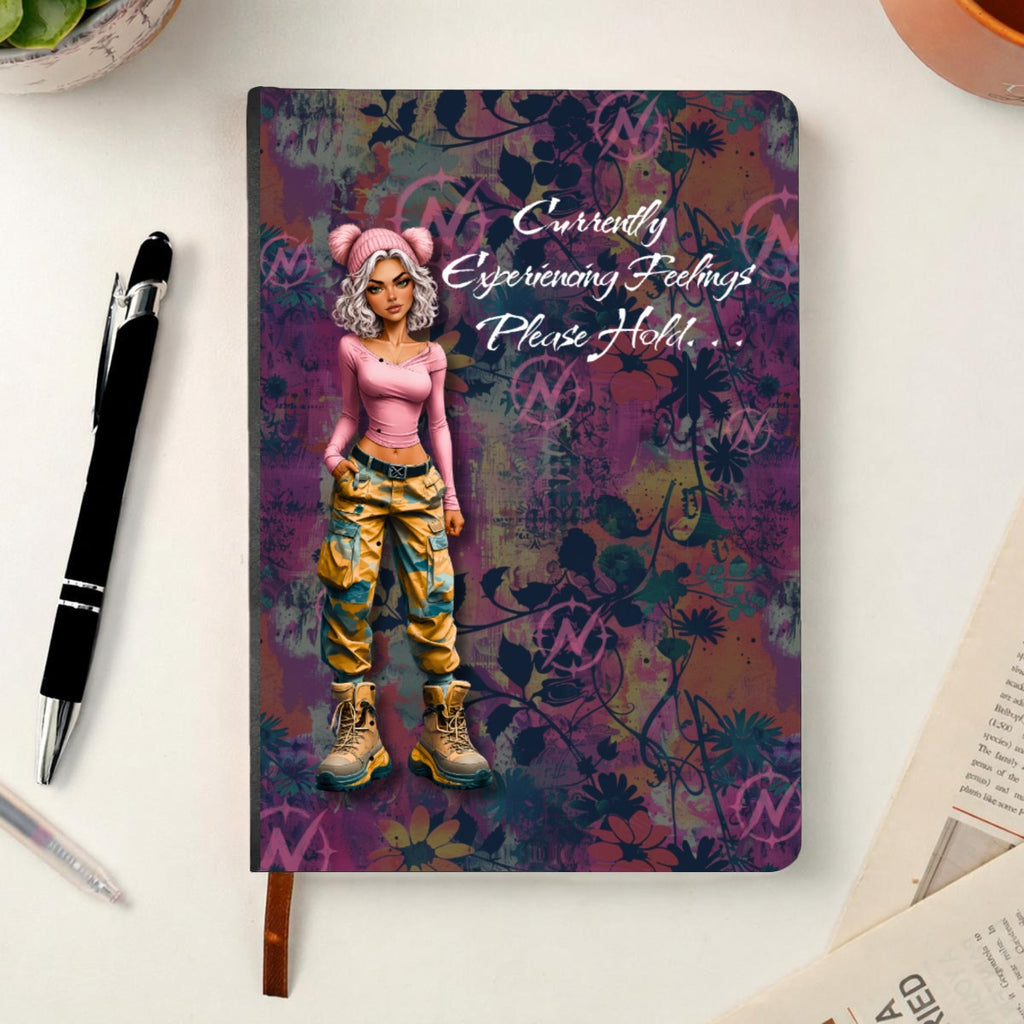 Nova — Currently Experiencing Feelings. Please Hold. Hardcover Journal