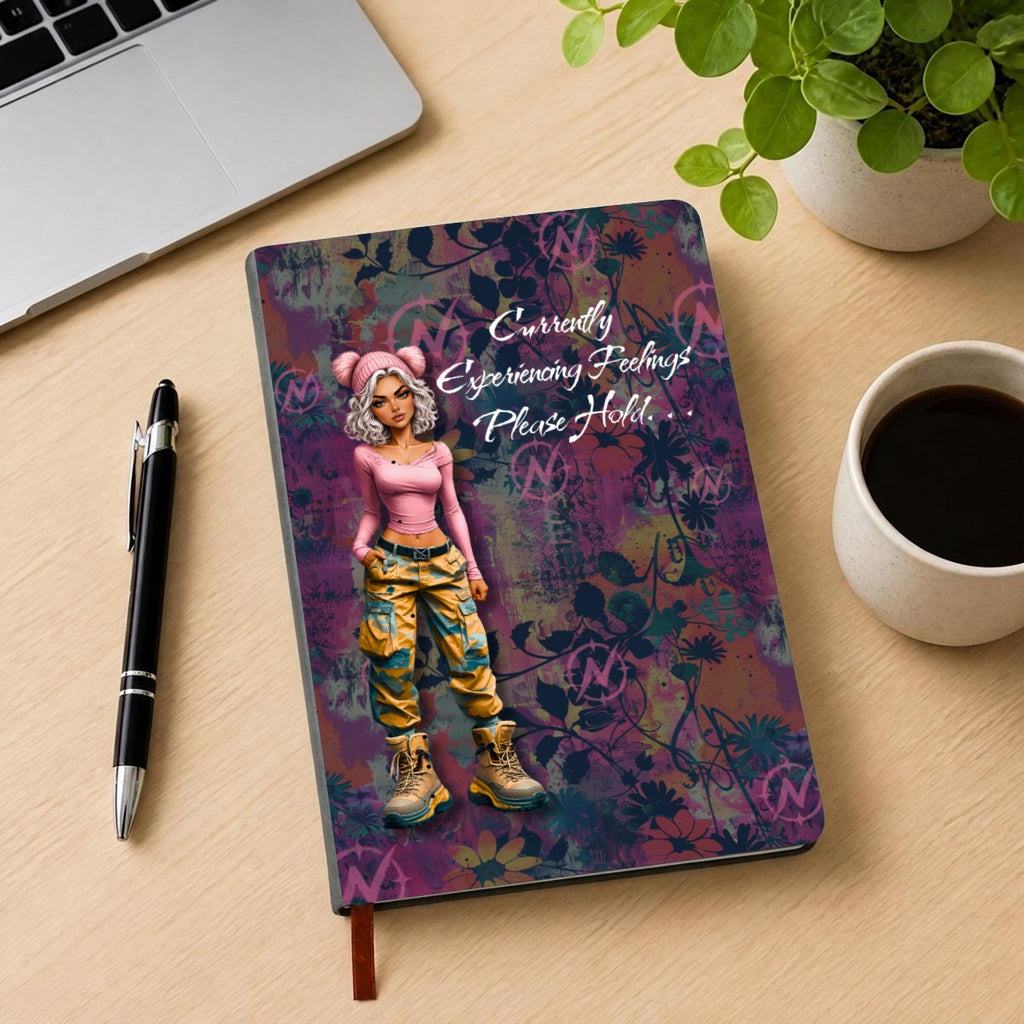 Nova — Currently Experiencing Feelings. Please Hold. Hardcover Journal