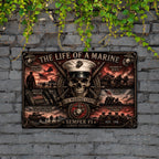 Personalized Military Tin Wall Art — The Life of a Soldier — Choose Your Branch — Veteran Gift — Man - Drop of Bold