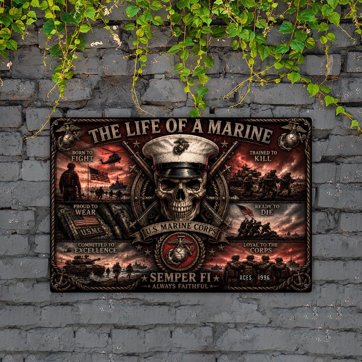 Personalized Military Tin Wall Art — The Life of a Soldier — Choose Your Branch — Veteran Gift — Man - Drop of Bold