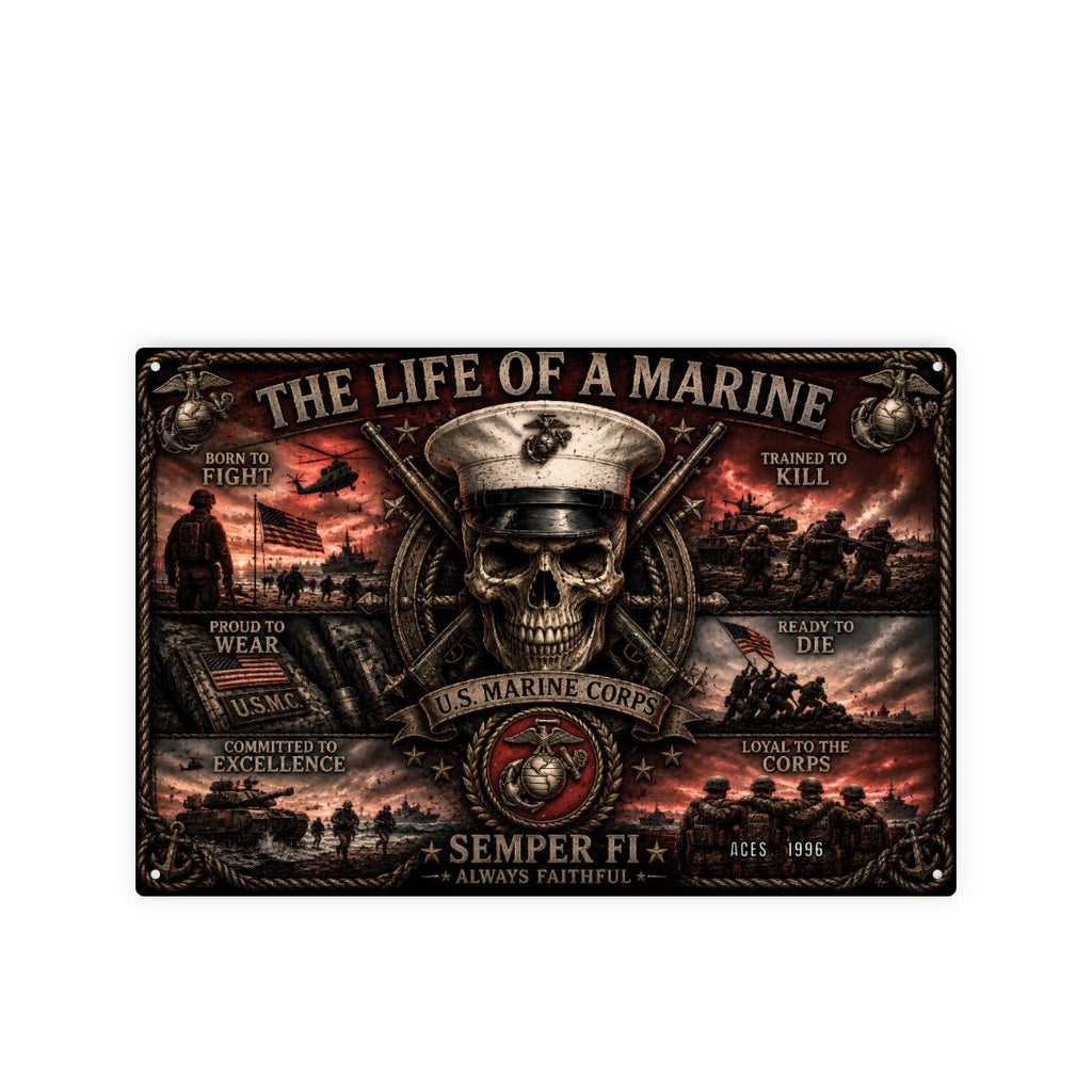 Personalized Military Tin Wall Art — The Life of a Soldier — Choose Your Branch — Veteran Gift — Man - Drop of Bold