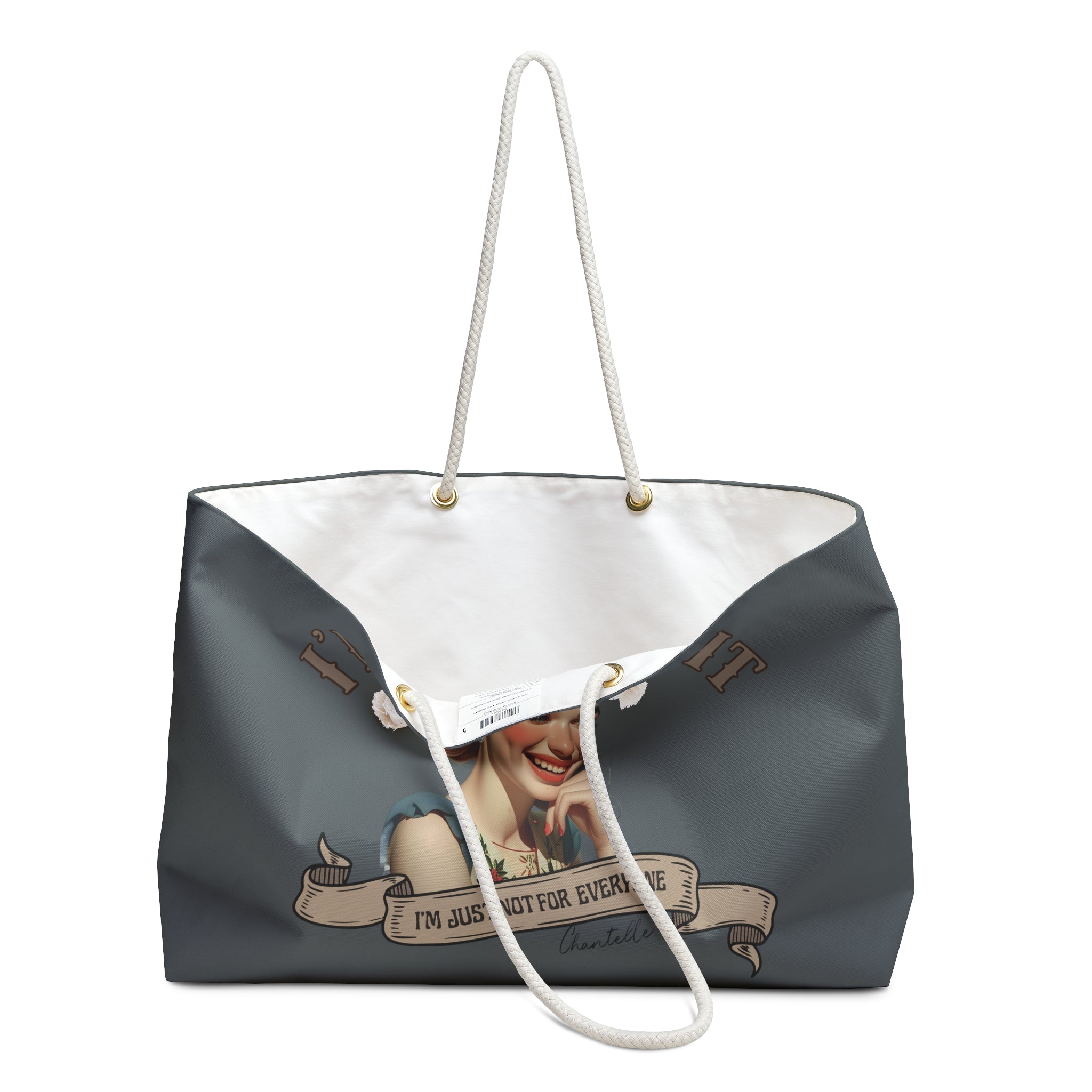 Wren I'm a Delight Vintage Pin-Up Weekender Tote Bag — Funny Oversized Tote — Bold Gift for Her