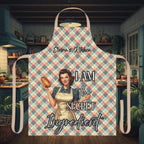 Personalised Vintage Pin - Up Kitchen Apron | Funny Retro Apron | Mother's Day Gift | Custom Name Apron | Multiple Designs Available - Drop of Bold