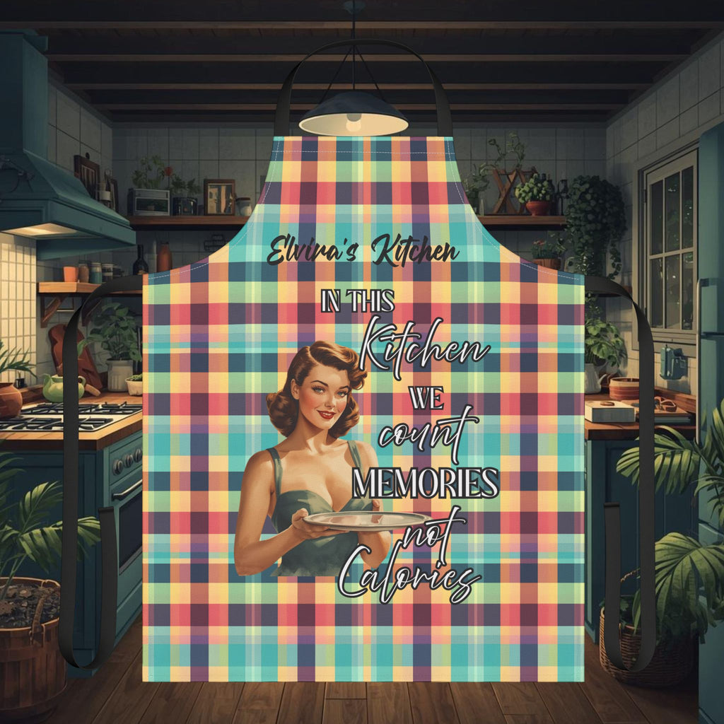 Personalised Vintage Pin - Up Kitchen Apron | Funny Retro Apron | Mother's Day Gift | Custom Name Apron | Multiple Designs Available - Drop of Bold