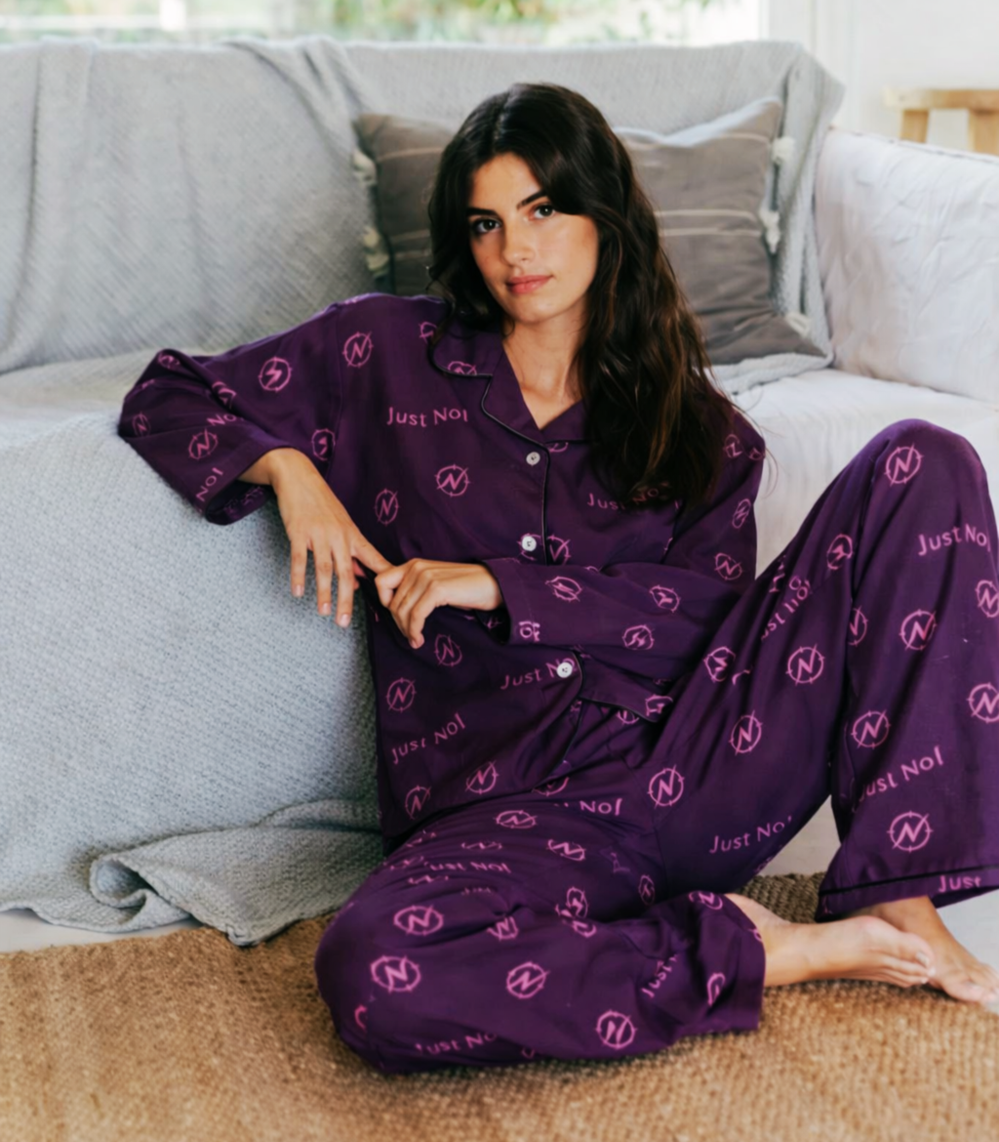 Nova — Just No! Satin Feel Pajama Set