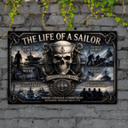 Personalized Military Tin Wall Art — The Life of a Soldier — Choose Your Branch — Veteran Gift — Man - Drop of Bold